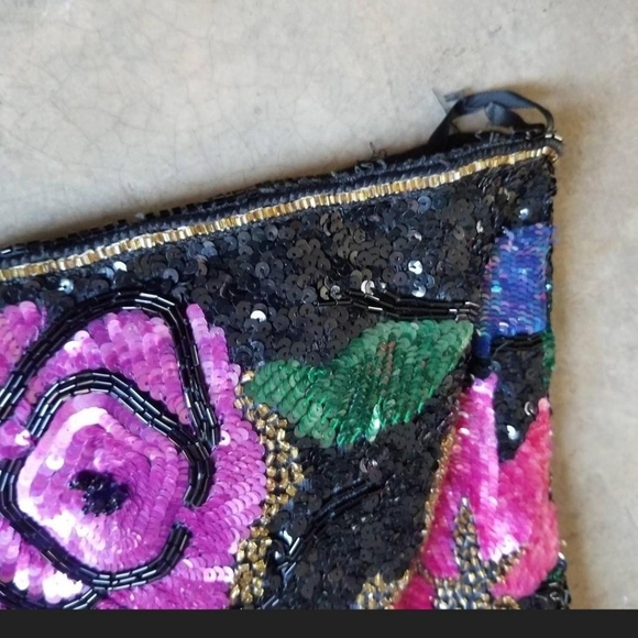 Vintage 80s Party Ball Gown Sequins Tulle - Picture 8 of 8